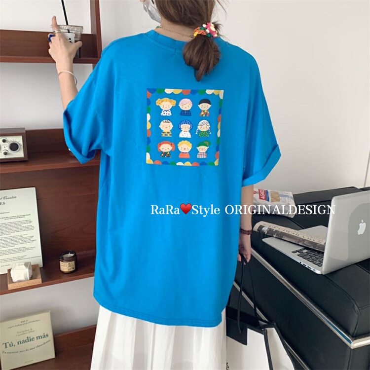 [rara] cartoon print loose minority short sleeve T-shirt 8763# LSL