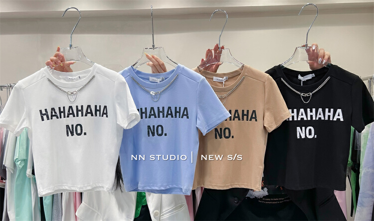 [NN] simple letter short short sleeve T-shirt 9669# XYY