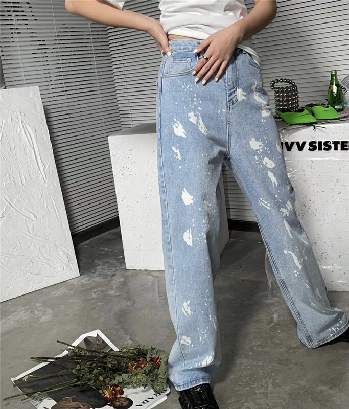 New year in early spring! [jvv sister] speckled straight baggy jeans 2888# zxl