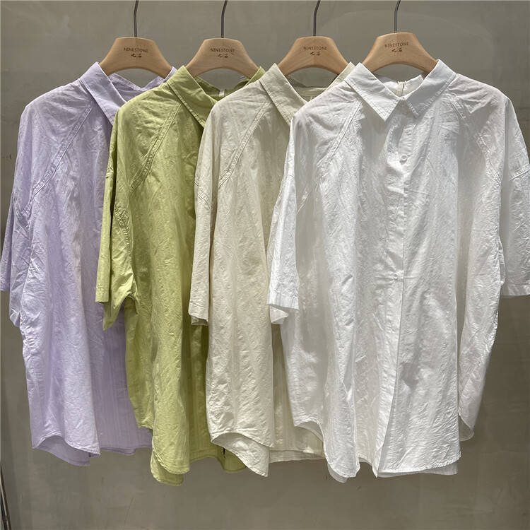 [fabric] cotton comfortable Korean shirt 592090# L