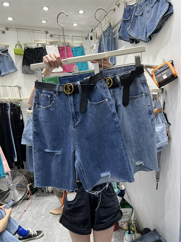 [x2 square] Korean comfortable and versatile denim shorts (without belt) nx1998# ll
