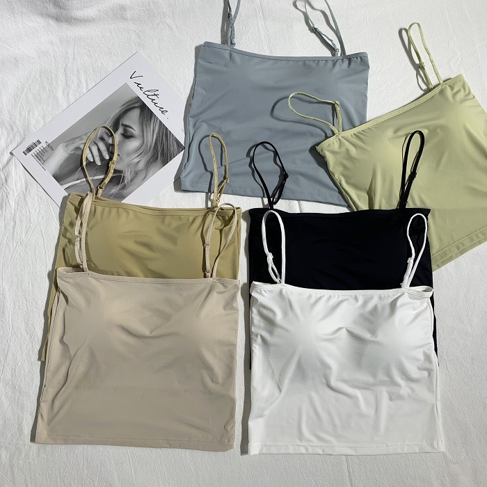 [Yaya] solid color ice silk versatile slim back underwear 905# CCL