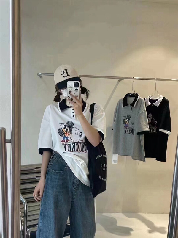 初夏上新!【SUSAN】POLO領米奇印花減齡短袖T恤  S701#  LSW