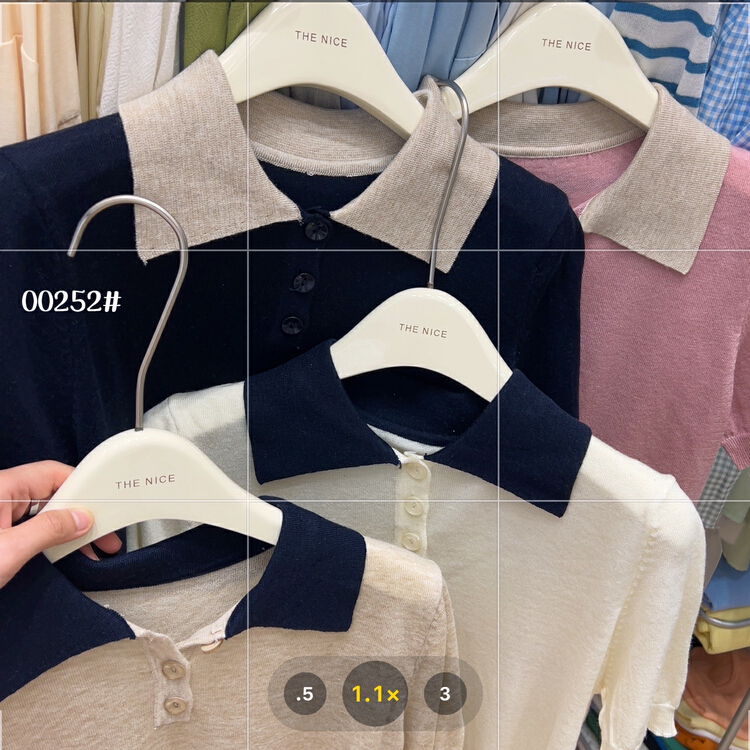 New in early summer! [the nice] Korean color contrast polo collar short sleeve T-shirt 00252# hjy
