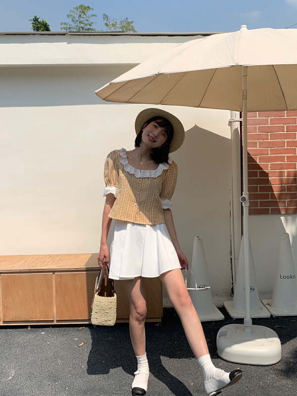 New in early summer! [new open] high waist versatile slim high waist puffy skirt hq22593# zxl
