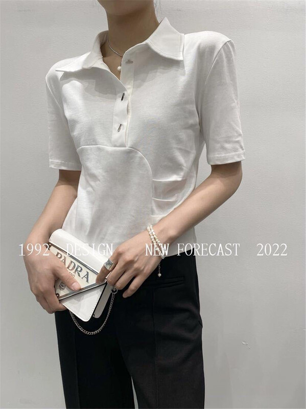 [1992] simple and versatile slim short sleeve T-shirt 3721# XYJ