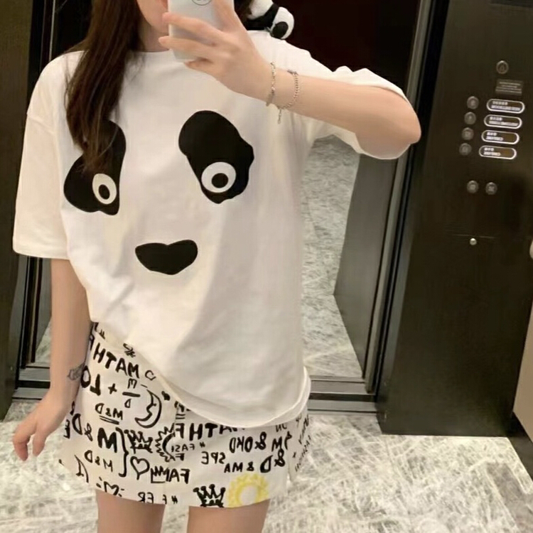 [YT] three dimensional panda printed short sleeve T-shirt (panda cannot be disassembled) t51322# PCZ