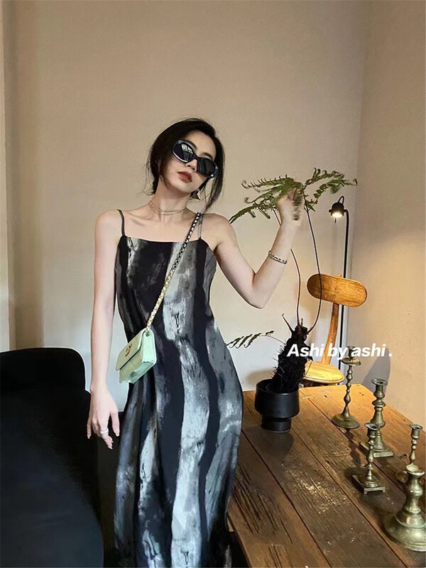 [Han C family] halo dyed long waist strap dress 9425# PCZ