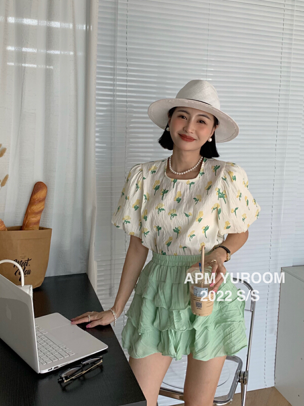 [APM yuroom] sweet floral blouse 22228# LSL