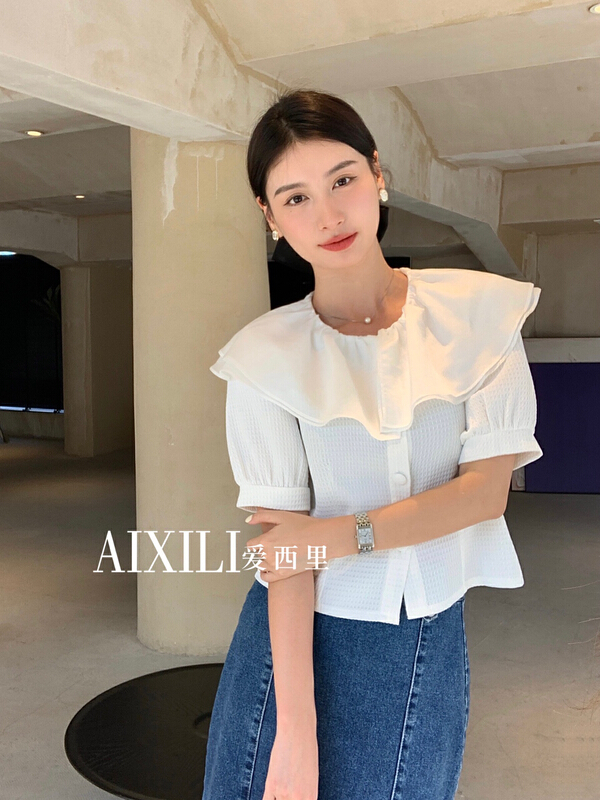 New in early summer! [aixili aisili] hit white-collar temperament versatile small shirt 6272# WPL