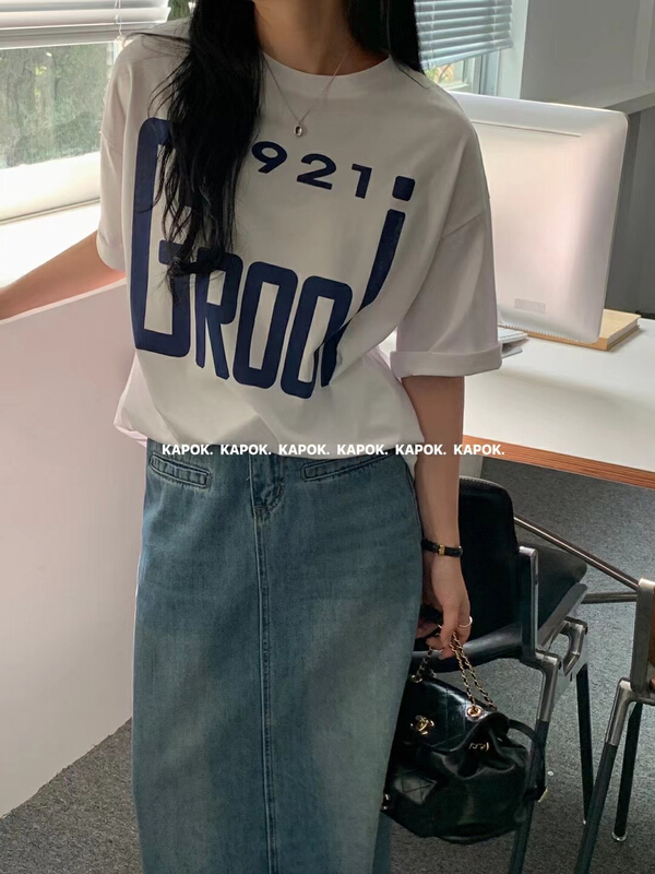 New year in early spring! [kapok] large letter loose comfortable short sleeve T-shirt 9521# zxl