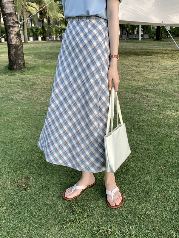 Original price 77.83! New year in early spring! [T.G] checkered lady Korean skirt 17057# cqw