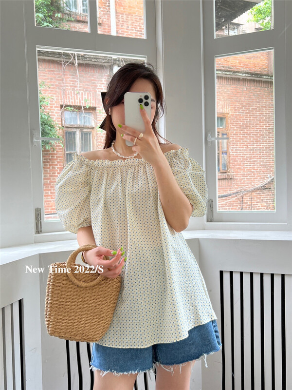 [new time] floral one shoulder loose shirt 1172# XYY