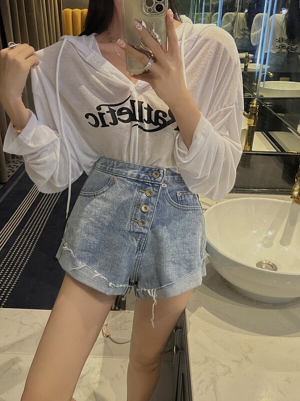 [Wu / u] Korean wash versatile denim shorts ys1-8033# LSL