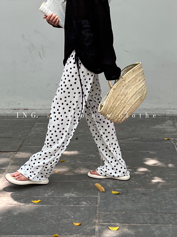 [ing] exotic and versatile wave point crimping casual pants 7760# HBx