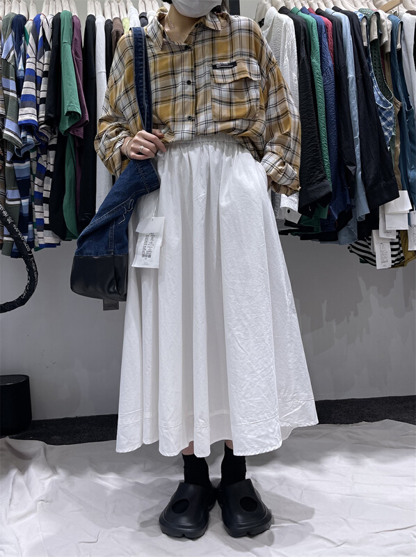 【HNHL原創】高腰壓褶淑女半身裙  56867#  L