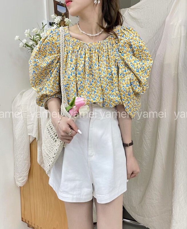 [ya. Mei] Korean floral temperament small shirt 3168# ll