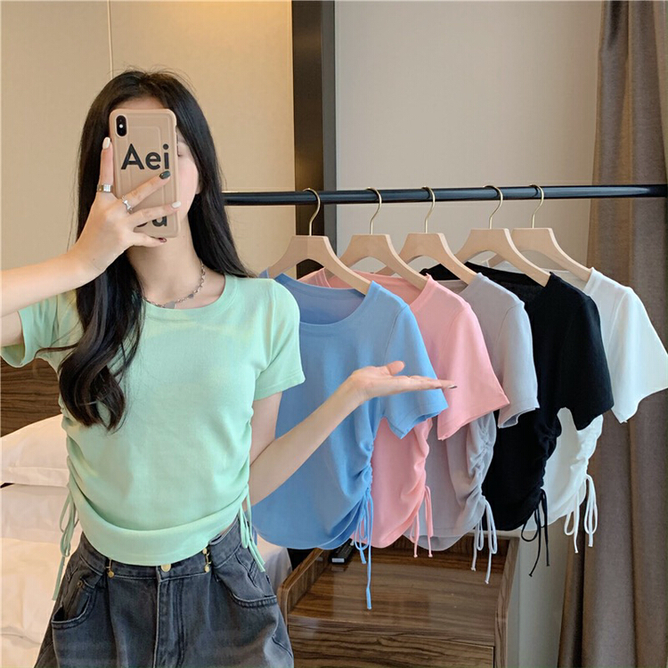 [f · P] Korean foreign style drawstring sweater 6a302# HBx