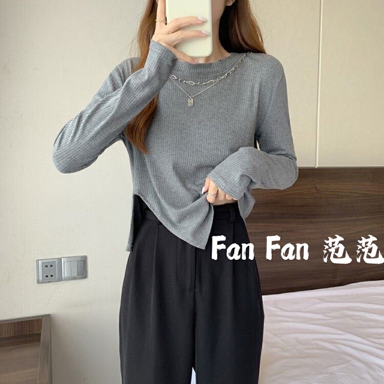 New year in early spring! [fan fan] Korean ins irregular tailoring with chain design top thread blouse (with chain) 1069# JJ