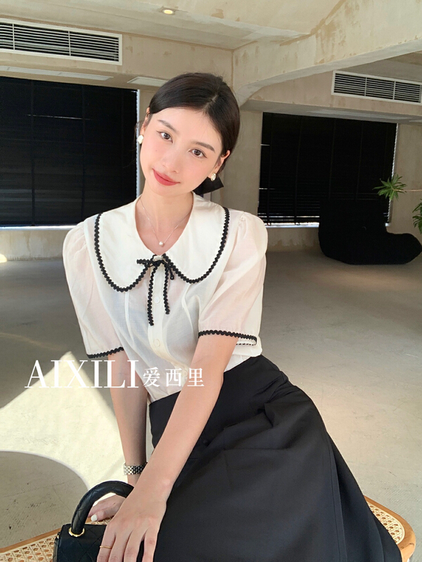 goods in stock! [aixili aisili] fashion single breasted classic blouse (with bow) 6279# WPL