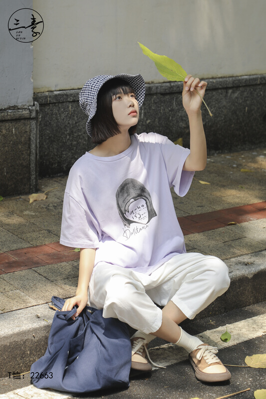 goods in stock! New in early summer! [original of three plain clothes] casual simple temperament printed short sleeve T-shirt 22663# XYJ