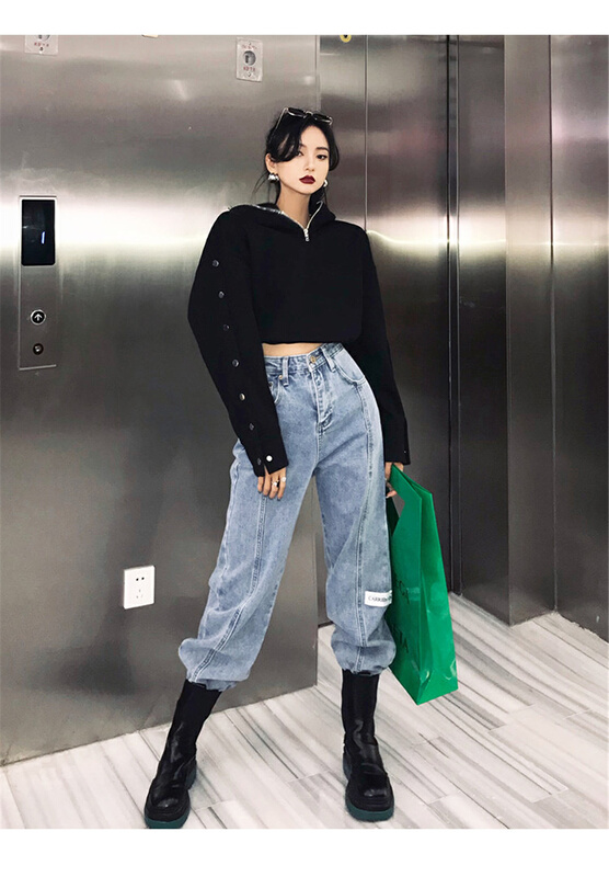 New year in early spring! [3 +] buckle Harlan loose jeans 9003# XYJ
