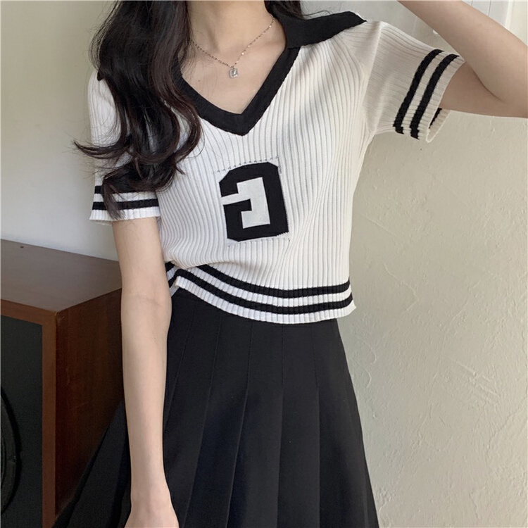 [f · P] color blocking comfortable Korean sweater 8814# HBx