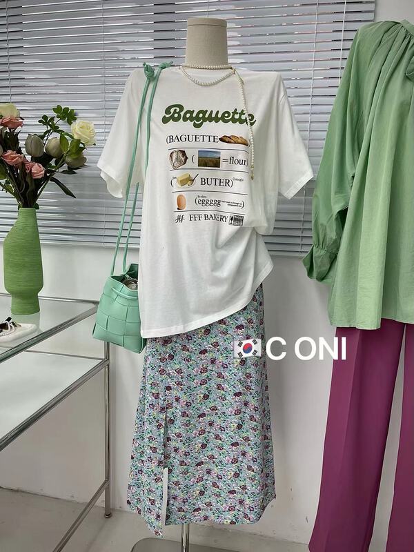 [C oni] side split floral skirt c228-21q061# HLL