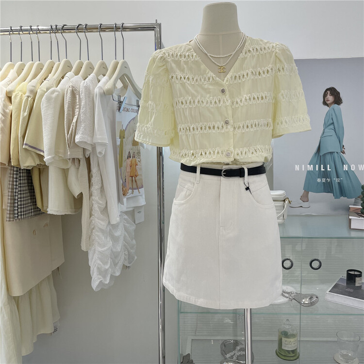 [naimier] V-neck gentle fashion shirt (excluding necklace) 2013# LSW