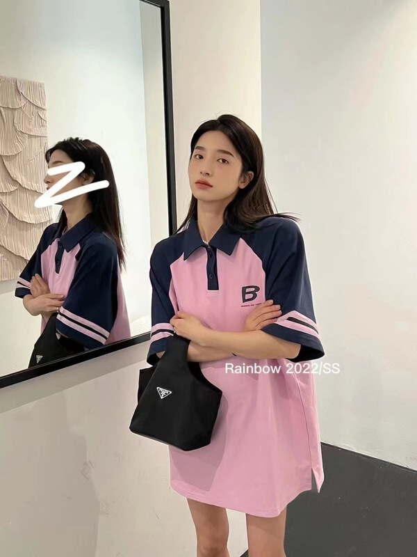 [Naikan Nik] Korean casual Polo neck loose dress 9576# lwy