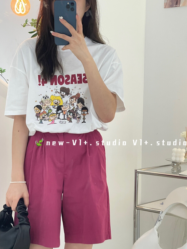 goods in stock! New in early summer! [VI +] crew neck print versatile short sleeve T-shirt 32099# LSW