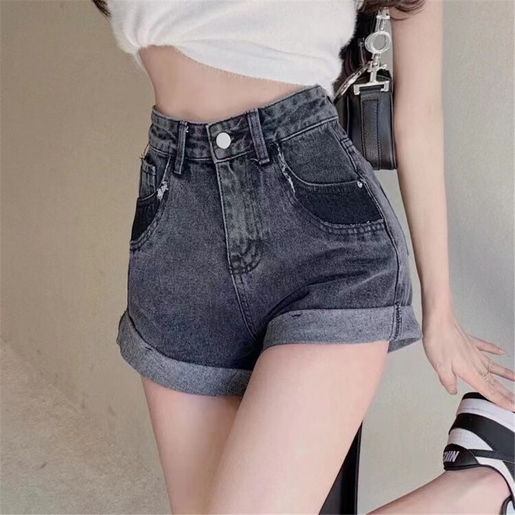 [Gu Muyu] personalized casual hem denim shorts gm8090# ZSY