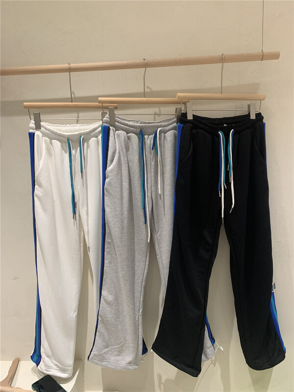 New year in early spring! [free Valley] Elastic Waist Wide Leg contrast color casual pants 4676# LSW