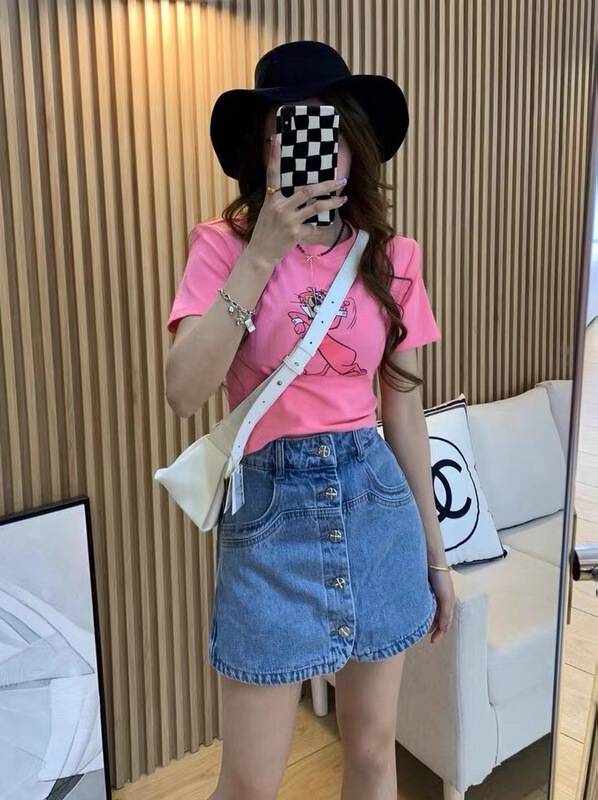 New in early summer! [d.dl] Korean printed short sleeve T-shirt 8305# WTT
