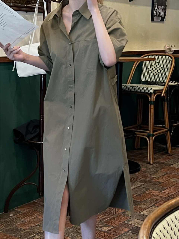 New in early summer! [acme group] Korean style Japanese style simple breasted dress 0961# CLS