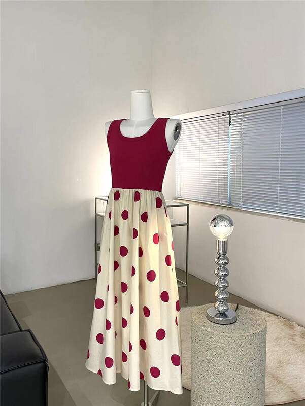 [lemon tree] Korean mosaic polka dot dress 66312# XYY
