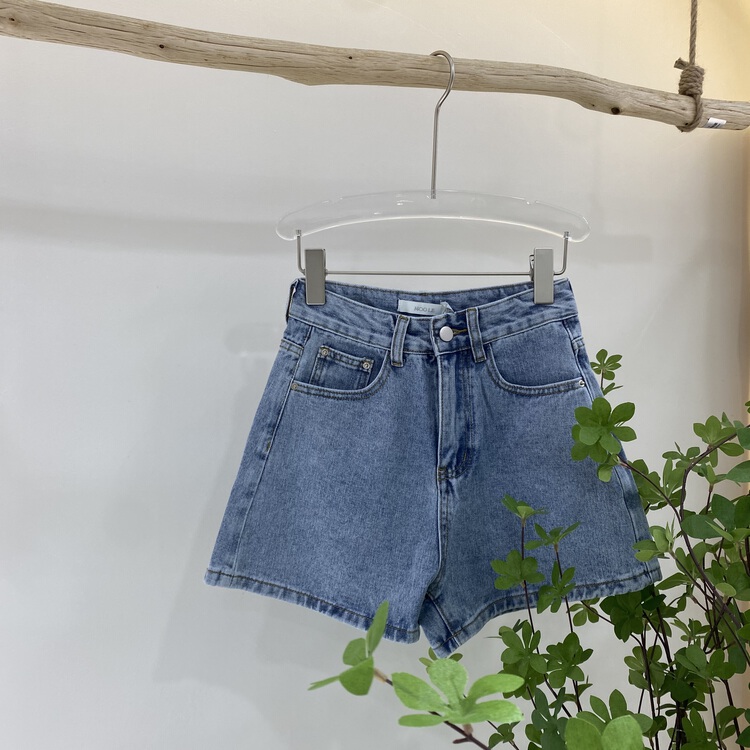 [moo Le] Korean high waist loose denim shorts s22133# CLS