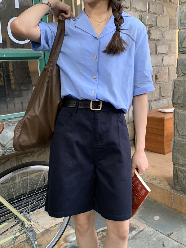 [forming-z] Korean simple metal button shirt 91083# zxl