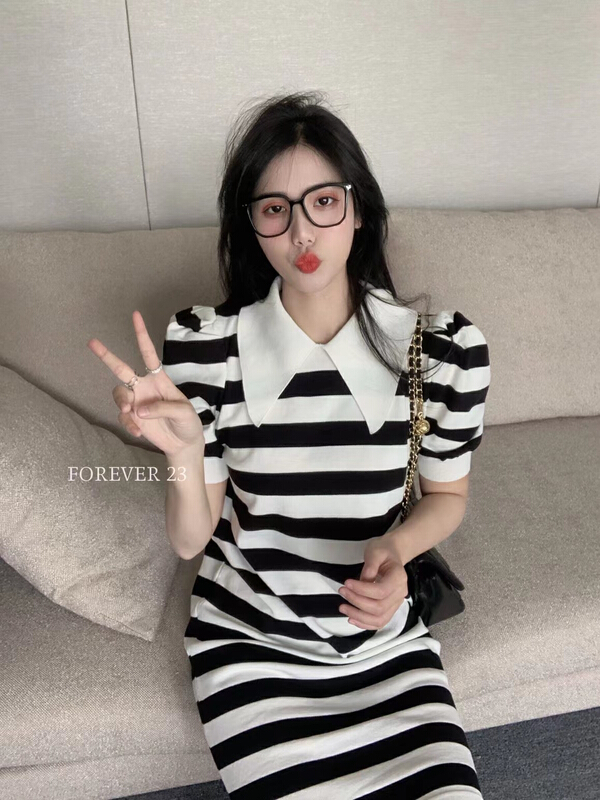 Early spring! [forever23] versatile striped dress a6992# hjy