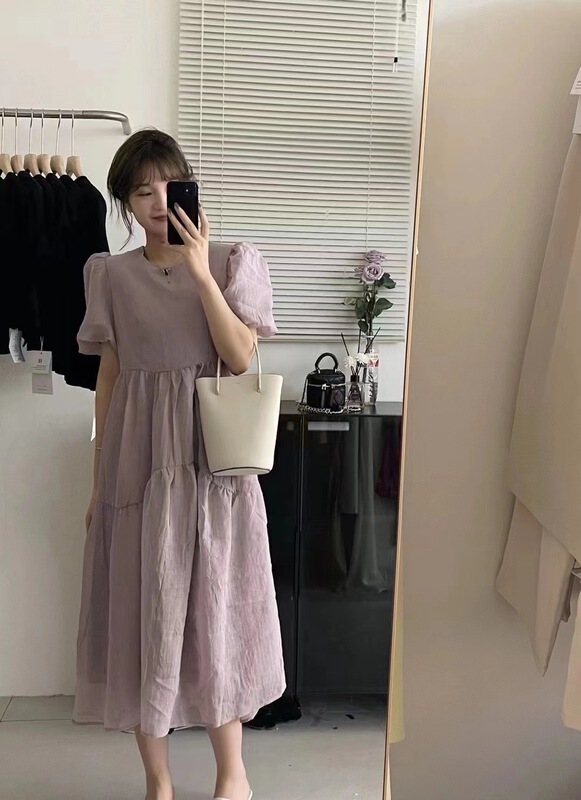 [sunny] Han Shu Style Bubble Sleeve Dress 1935# hjy