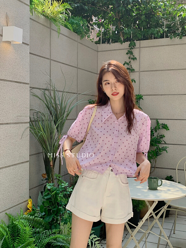 [miss miss miss home] fashion wave point versatile shirt w310# zjy