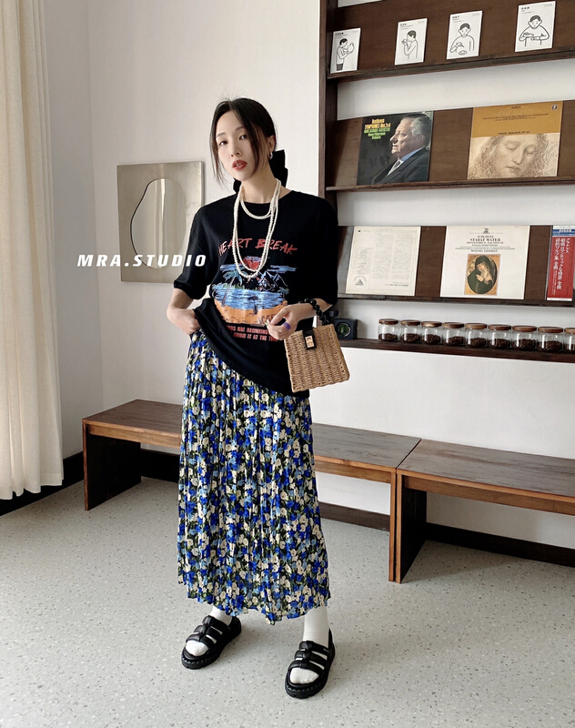 goods in stock! New in early summer! [MRA] Vintage sweet floral skirt m1831# zxl