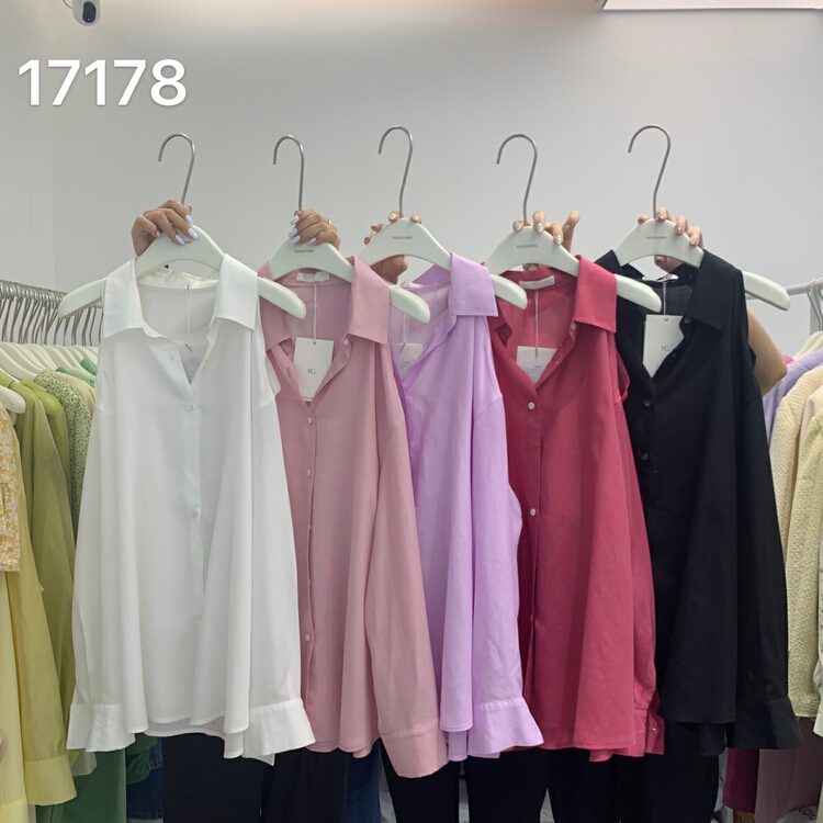 [T.G] Korean solid off shoulder loose shirt 17178# cqw