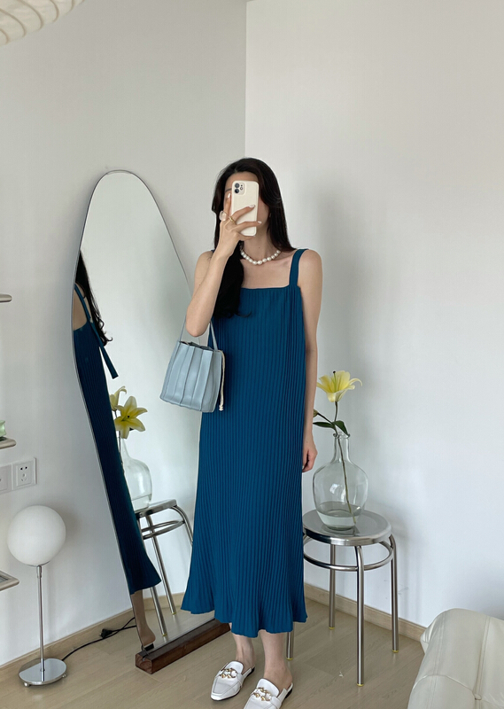 New year in early spring! [sunshine] pleated back adjustable strap skirt 9377# cqw