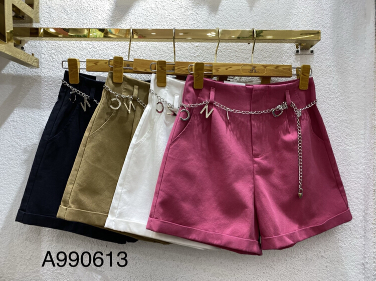 [queen] personalized versatile hem casual shorts (with waist chain) a990613# ozq