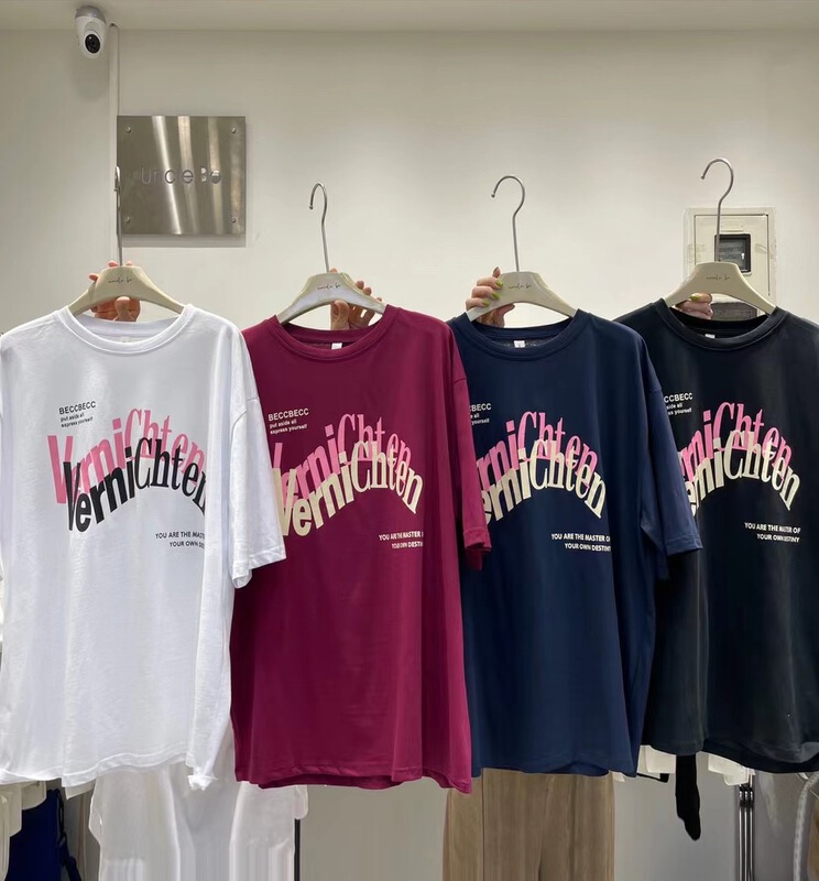 Live 101! [UNC be] loose colored letters short sleeve T-shirt 3090# XYY