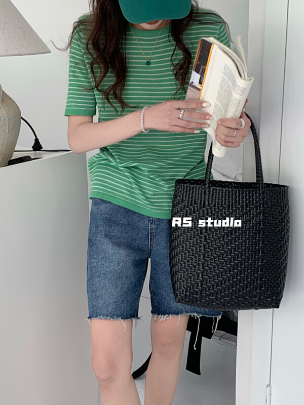 New year in early spring! [RS] Korean striped basic versatile T-shirt m1009# XYY