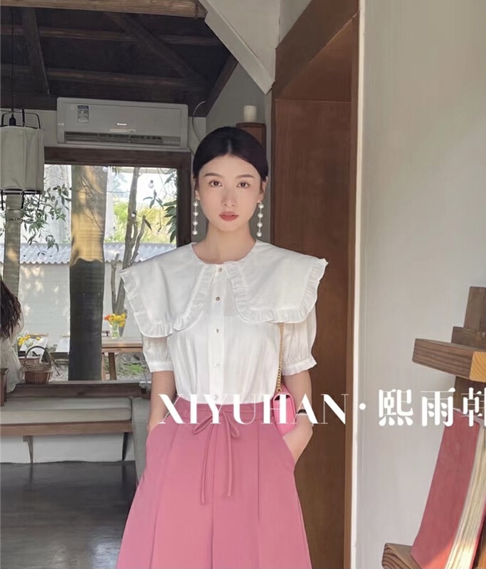 [xiyuhan] large lapel ear side button down aging shirt 867# zxx