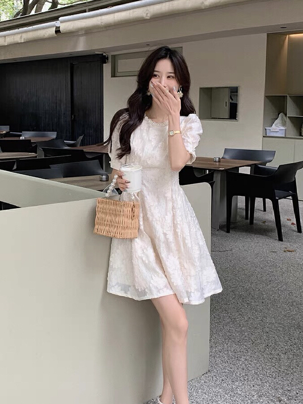 [JH] pearl collar jacquard Xiaoxiang dress (dress only) 41639# PCZ