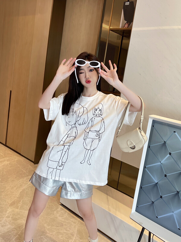 [YT] Chihiro embroidery girls round neck short sleeve T-shirt t51315# PCZ